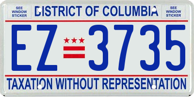 DC license plate EZ3735