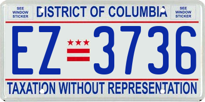 DC license plate EZ3736