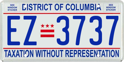 DC license plate EZ3737