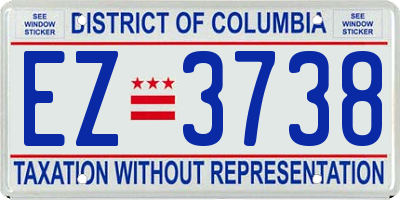 DC license plate EZ3738