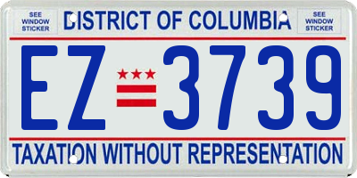 DC license plate EZ3739