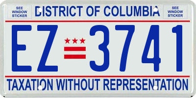 DC license plate EZ3741