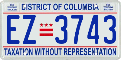 DC license plate EZ3743