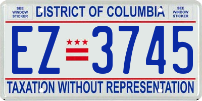 DC license plate EZ3745