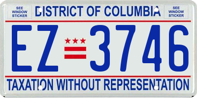 DC license plate EZ3746