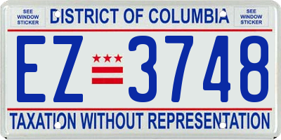 DC license plate EZ3748