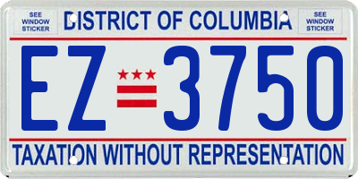 DC license plate EZ3750