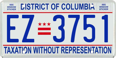 DC license plate EZ3751