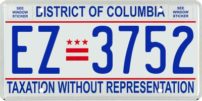 DC license plate EZ3752