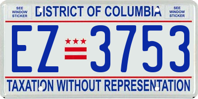 DC license plate EZ3753