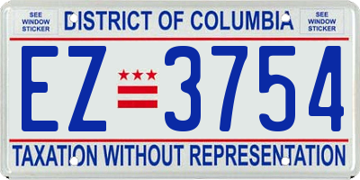 DC license plate EZ3754