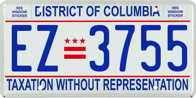 DC license plate EZ3755