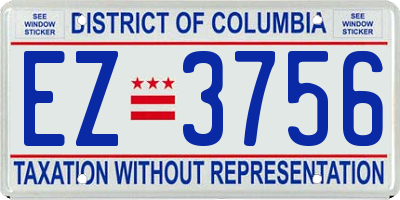 DC license plate EZ3756