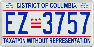 DC license plate EZ3757