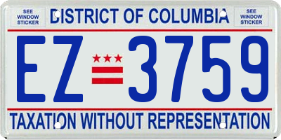 DC license plate EZ3759