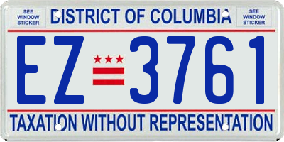 DC license plate EZ3761