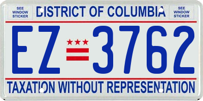 DC license plate EZ3762