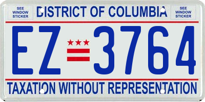 DC license plate EZ3764