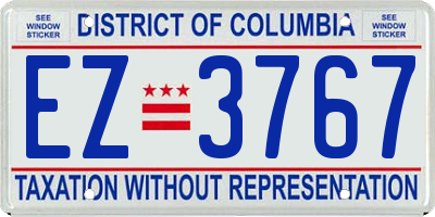 DC license plate EZ3767