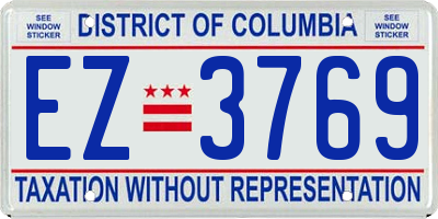 DC license plate EZ3769