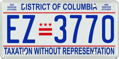 DC license plate EZ3770