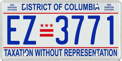 DC license plate EZ3771