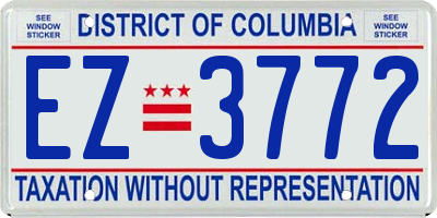 DC license plate EZ3772