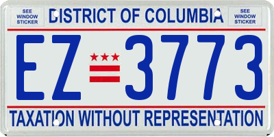 DC license plate EZ3773