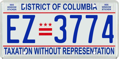 DC license plate EZ3774