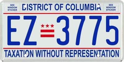 DC license plate EZ3775