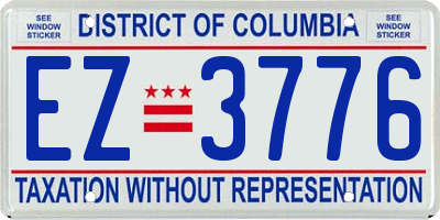 DC license plate EZ3776