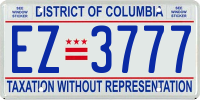 DC license plate EZ3777