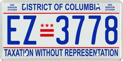 DC license plate EZ3778