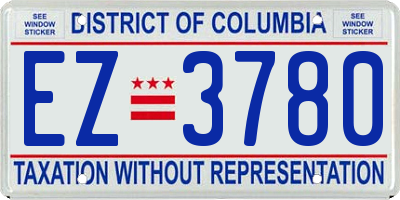 DC license plate EZ3780