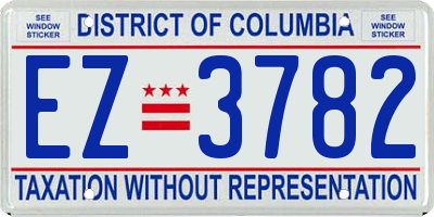 DC license plate EZ3782