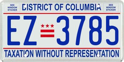 DC license plate EZ3785