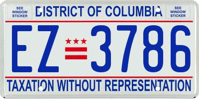 DC license plate EZ3786