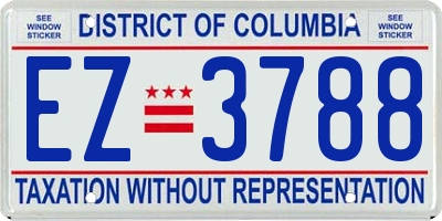 DC license plate EZ3788