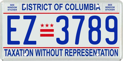 DC license plate EZ3789