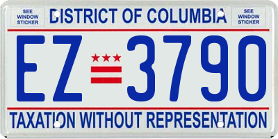 DC license plate EZ3790