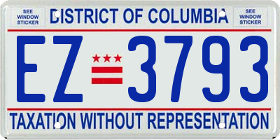 DC license plate EZ3793