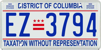 DC license plate EZ3794