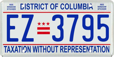 DC license plate EZ3795