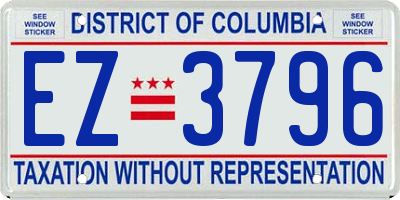 DC license plate EZ3796