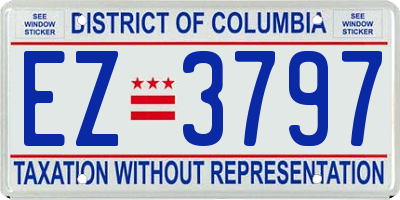 DC license plate EZ3797