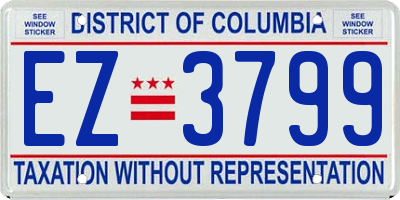 DC license plate EZ3799