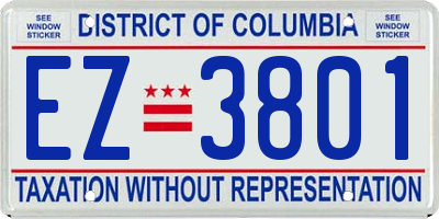 DC license plate EZ3801