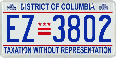 DC license plate EZ3802