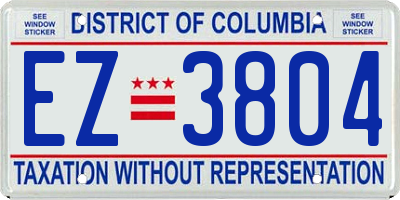 DC license plate EZ3804