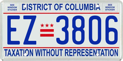 DC license plate EZ3806